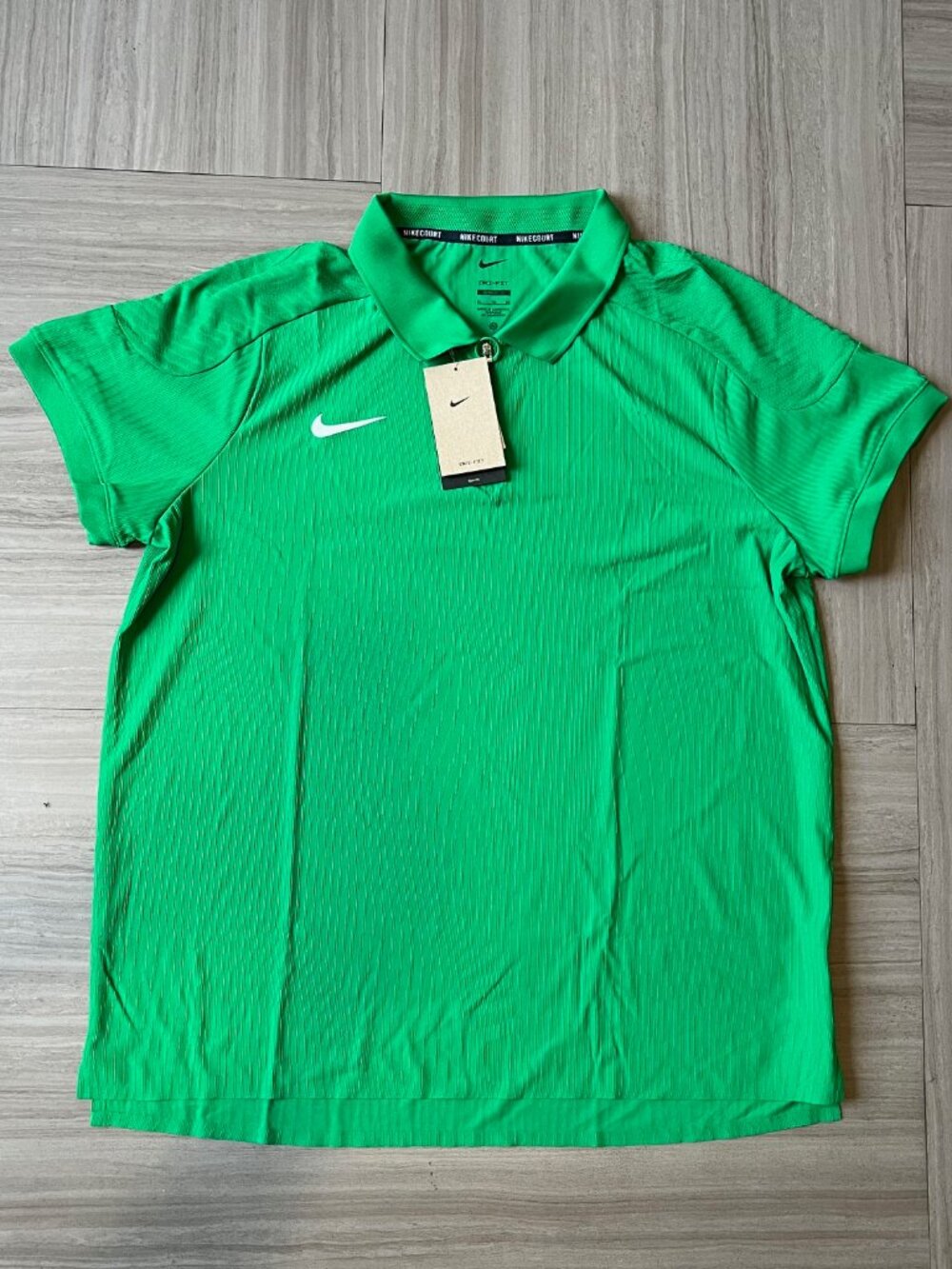 Nike Court Dri-FIT ADV Tennis Textured Polo Shirt | Size Men's XL | Kelly Green